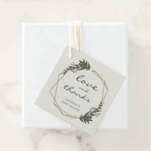 Gold Geometric Gender Neutral Baby Shower Favour Tags