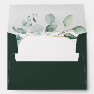 Gold Geometric Greenery Pre-Printed Address 5x7 Envelope