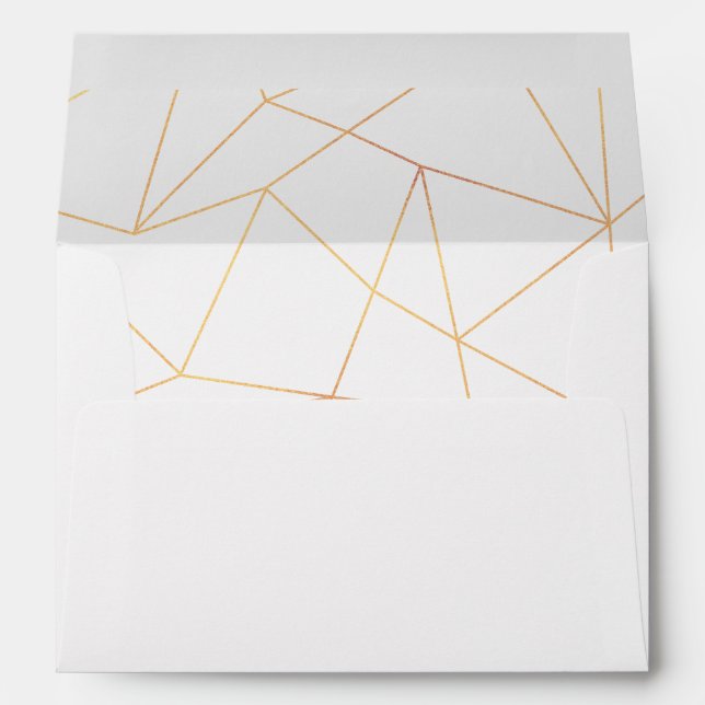 Gold Geometric Lines wedding Envelope (Back (Bottom))