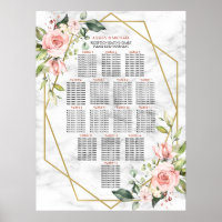 Gold Geometric Marble Pink Floral Seating