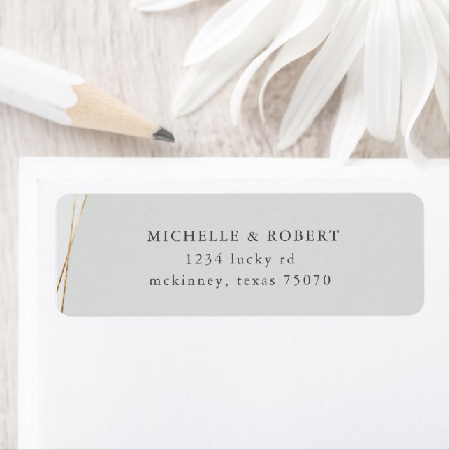 gold geometric marble Return Address Label (Insitu)