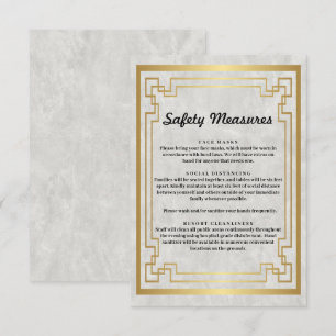 Gold Geometric Marble Safety Measures Enclosure Card