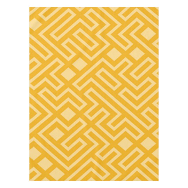 Gold Geometric Maze Table Cloth (Front)