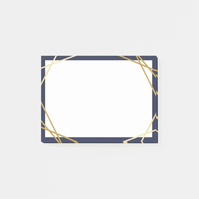 Gold Geometric Midnight Blue 4"x3" Notes (Front)