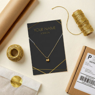 Gold geometric necklace or bracelet display card