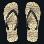 Gold Geometric Pattern Flip Flops<br><div class="desc">Gold geometric pattern.</div>