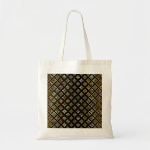 Gold Geometric Shapes Black Background Tote Bag