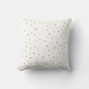 Gold geometric shapes minimalistic design throw pillow