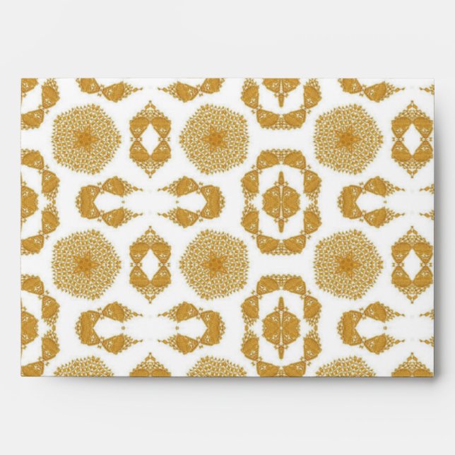 Gold geometric star pattern envelopes for holidays (Front)