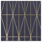 Gold geometric triangles navy blue watercolor