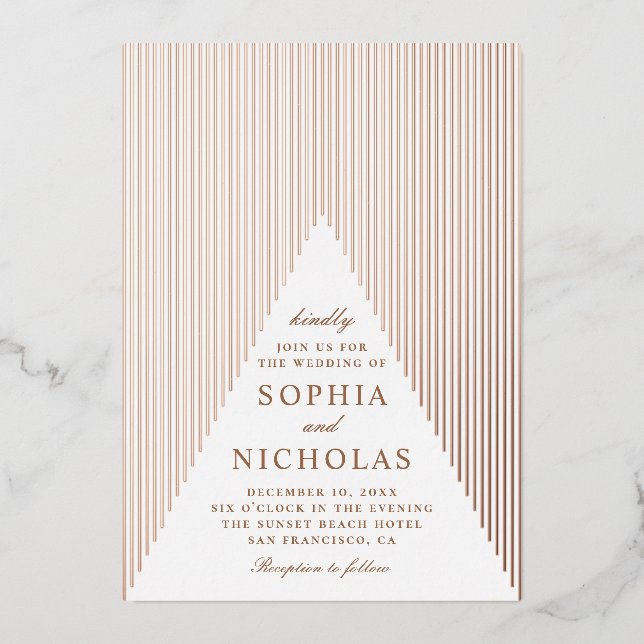 Gold geometric wedding. Elegant modern winter (Front)