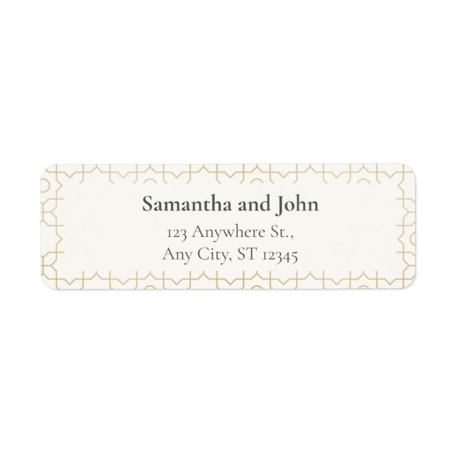 Gold Geometric Wedding Return Address Labels (Devant)