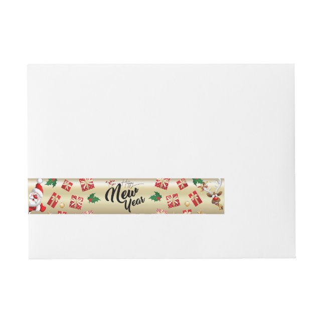 Gold Gift Address Surround Label (Front)