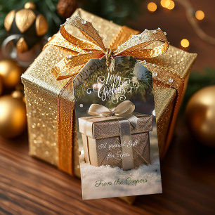 Gold gift personalized Christmas Tags