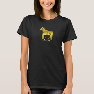 Gold gilded Dala Swedish folk horse T-Shirt