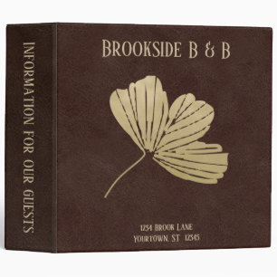 Gold Gingko Leaf Vacation Rental Binder