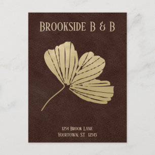 Gold Gingko Leaf Vacation Rental Postcard