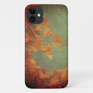 Gold gingko tree oriental green elegant iPhone 11 case