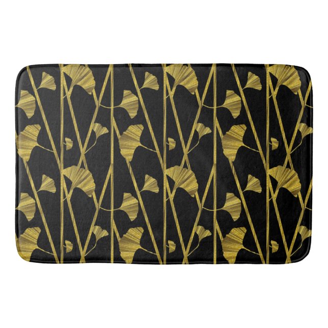 gold ginkgo bath mat (Front)