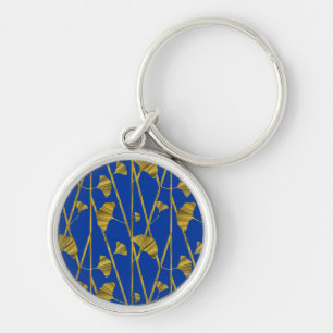 gold ginkgo keychain