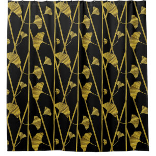 gold ginkgo - shower curtain