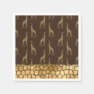 Gold Giraffe Chic Elegant Stylish Napkin