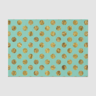 Gold Glam and mint Dots Tissue Paper