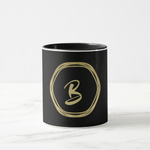 Gold Glam & Black Rings (Any Colour) Modern Glam Mug