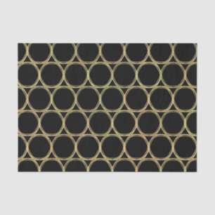 Gold Glam & Black Rings (Any Colour) Modern Glam Tissue Paper