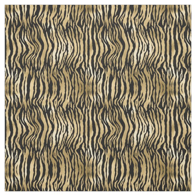 Gold Glam Black Zebra Print Fabric (Swatch)