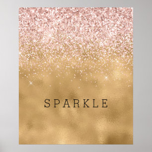 Gold Glam Blush Pink Glitter Sparkle Poster