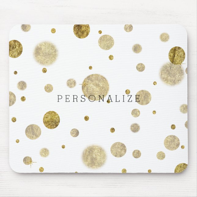 Gold Glam Bokeh Mouse Pad (Front)
