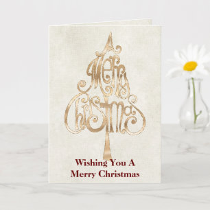 Gold Glam Christmas Tree Card