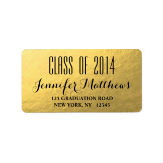 Gold Glam Class of 2014 Graduation Address Label