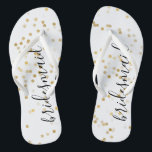 Gold Glam Confetti Flip Flops<br><div class="desc">Gold glam confetti wedding personalized bridesmaid flip flops</div>