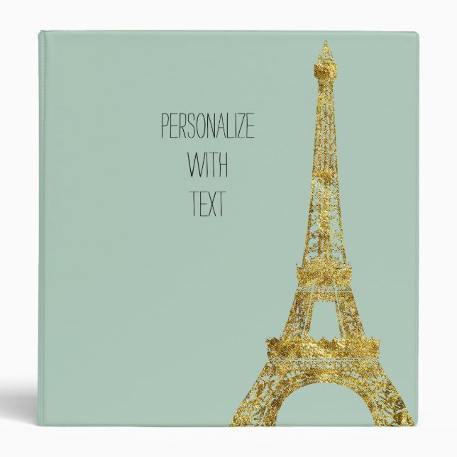 Gold Glam Eiffel Tower Binder (Front)