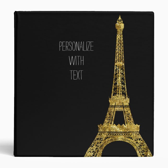 Gold Glam Eiffel Tower Binder (Front)