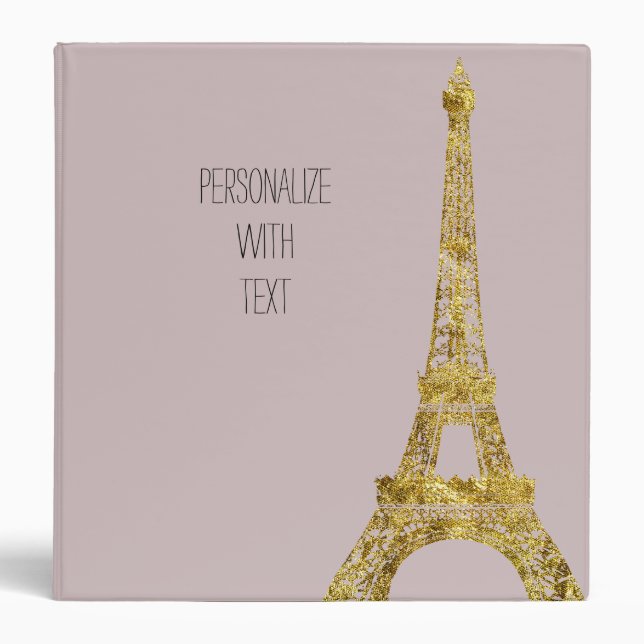 Gold Glam Eiffel Tower Binder (Front)