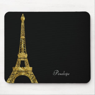 Gold Glam Eiffel Tower Mouse Pad