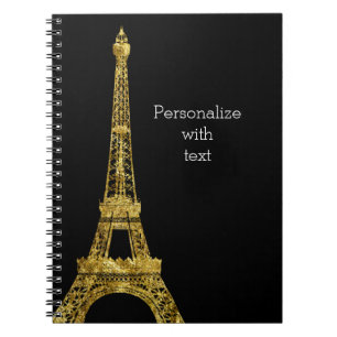 Gold Glam Eiffel Tower Notebook