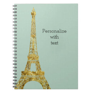 Gold Glam Eiffel Tower Notebook