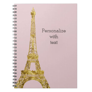 Gold Glam Eiffel Tower Notebook