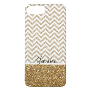 Gold Glam Faux Glitter Chevron Case-Mate iPhone Case