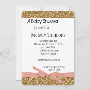 Gold Glam Faux Glitter Invitation