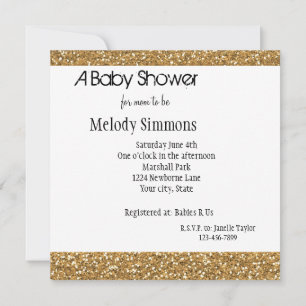 Gold Glam Faux Glitter Invitation