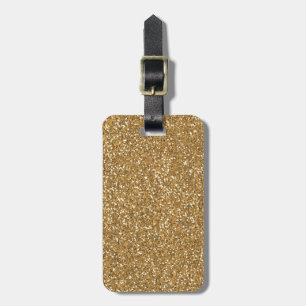 Gold Glam Faux Glitter Luggage Tag