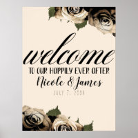 Gold Glam Floral Roses Elegant Ivory Chic Wedding