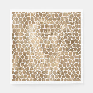 Gold Glam Giraffe Print Napkin