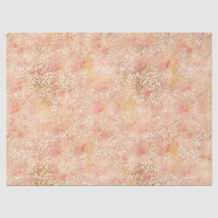 Gold Glam Girly Peach Pink Blush Leopard Print Tissue Paper
