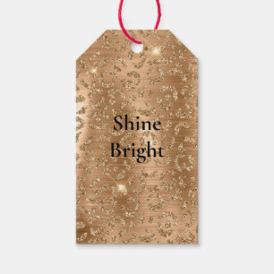 Gold Glam Glitter Leopard Print Gift Tags